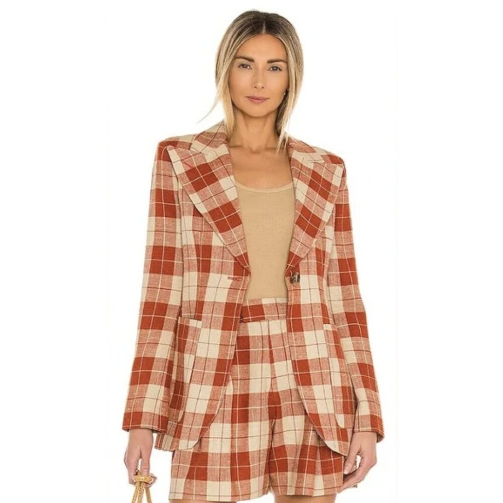 SMYTHE Patch Pocket Birkin Blazer in Rust Spring Tweed - Women's Size US 6 - Picture 2 of 16
